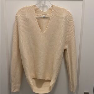 Women's Cream V-Neck Sweater
